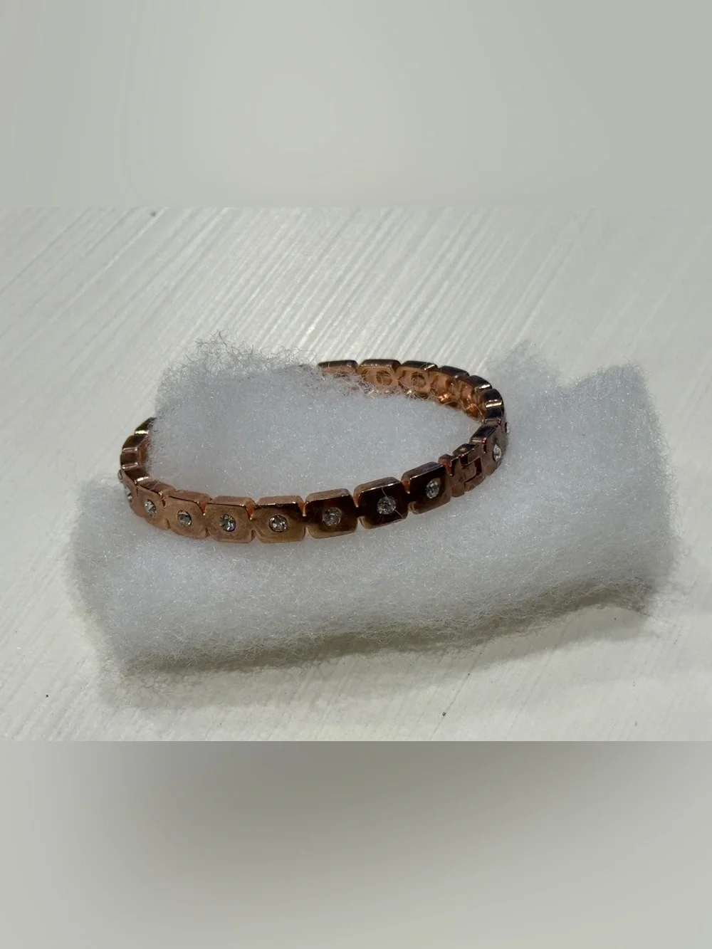 Rose Gold Crystal Link Magnetic Close Bracelet - Women's Jewelry